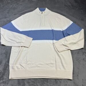 Bonobos Sweater Mens XL Half Zip Pullover Striped Lightweight Classic Casual NEW
